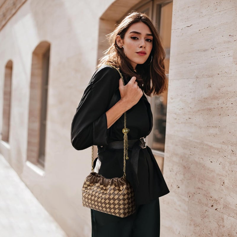 Joryin Woven Women's Crossbody Bag & Evening Purse, Trendy Dumpling Clutch & Hobo Cloud Shoulder Bag Trendy Dumpling Clutch - Image 2